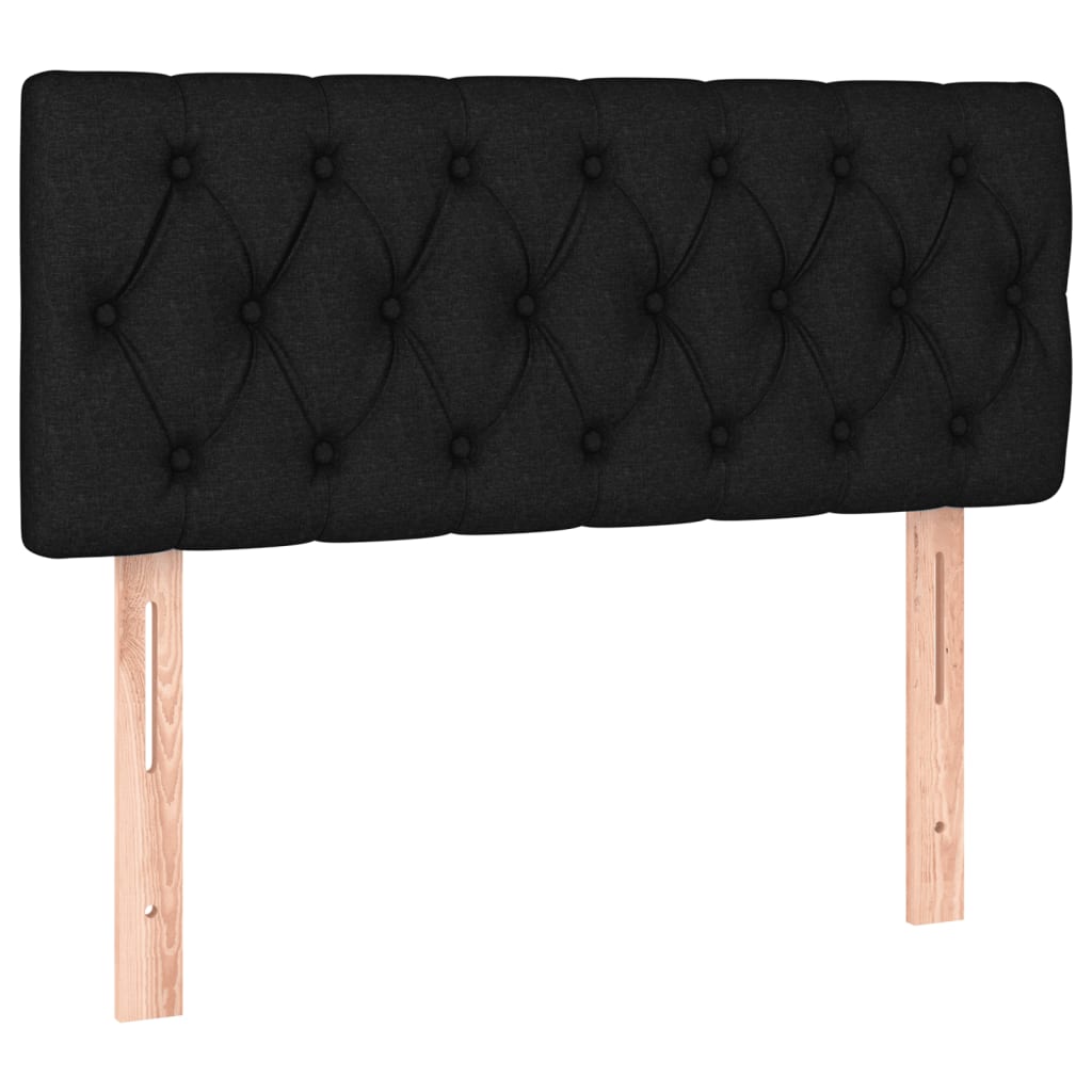 vidaXL Κρεβάτι Boxspring με Στρώμα Μαύρο 90x200 εκ. Υφασμάτινο