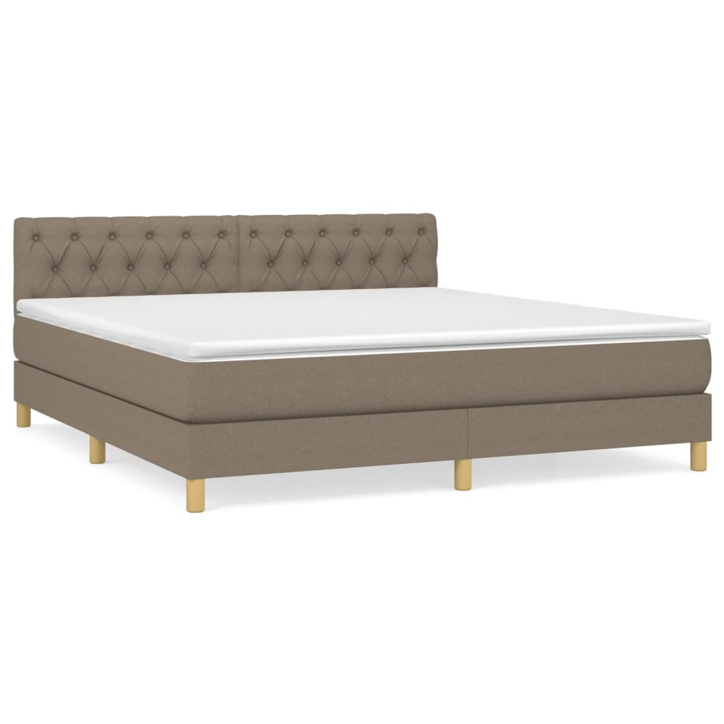 vidaXL Κρεβάτι Boxspring με Στρώμα Taupe 160x200 εκ. Υφασμάτινο