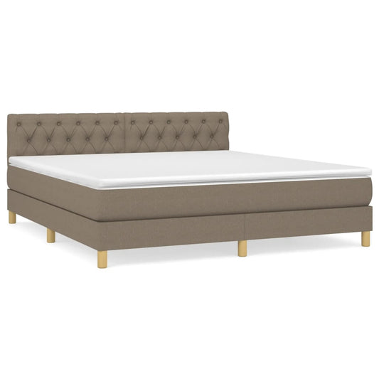 vidaXL Κρεβάτι Boxspring με Στρώμα Taupe 160x200 εκ. Υφασμάτινο