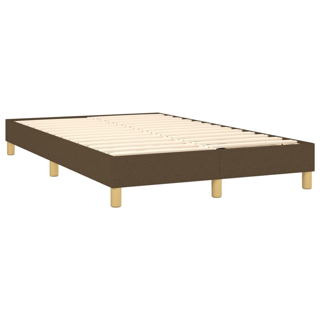 vidaXL Κρεβάτι Boxspring με Στρώμα Σκούρο Καφέ 120x200 εκ. Υφασμάτινο