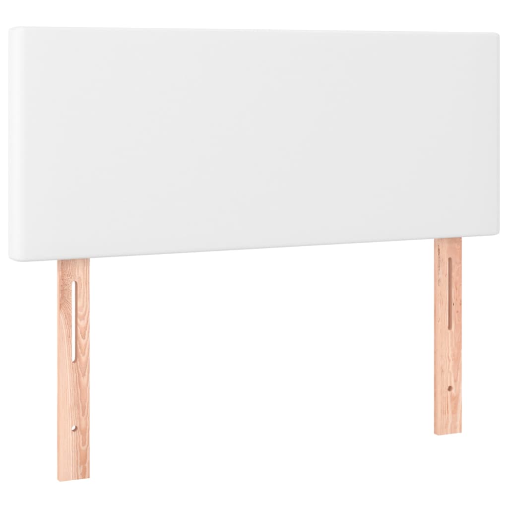 vidaXL Κρεβάτι Boxspring με Στρώμα Λευκό 100x200εκ.από Συνθετικό Δέρμα