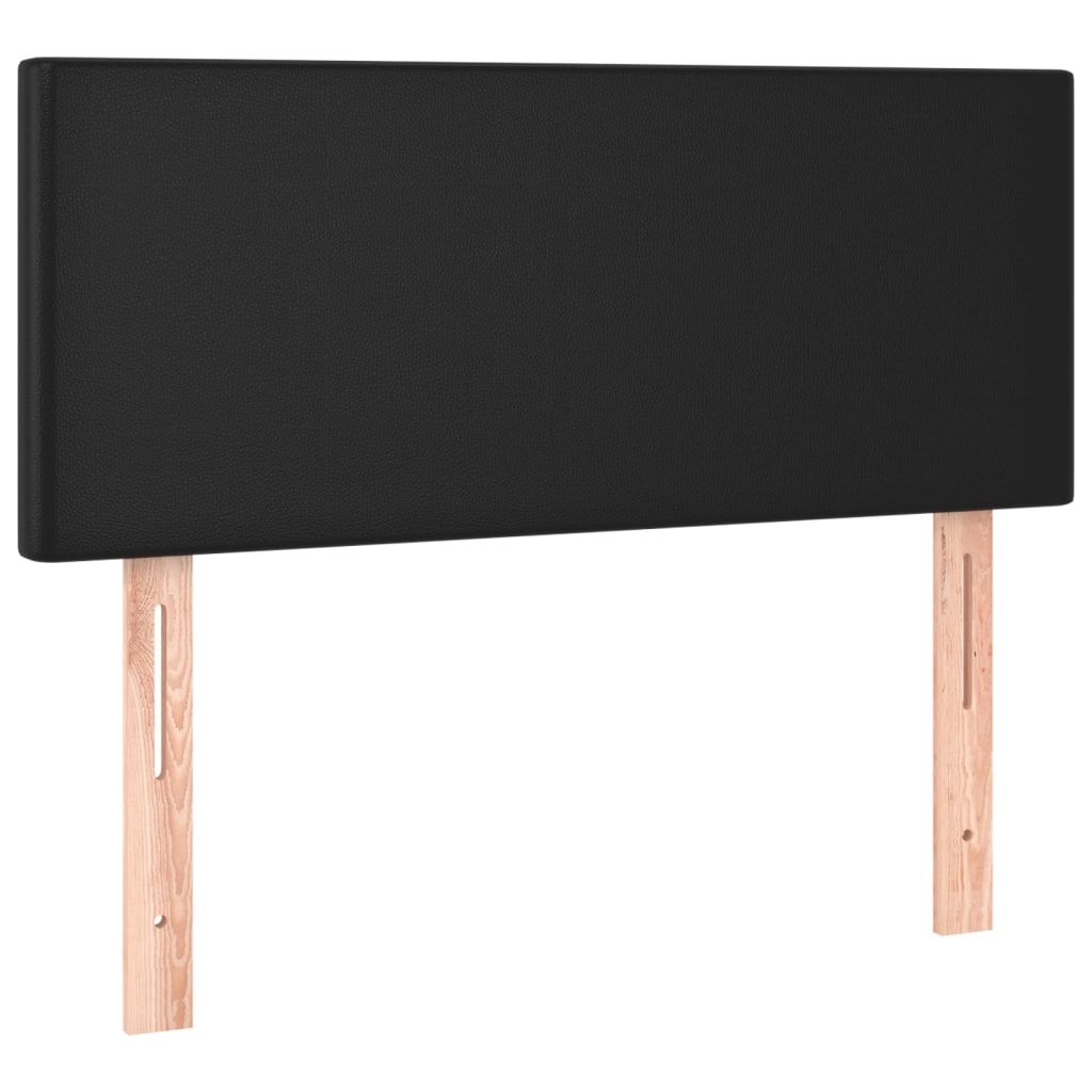 vidaXL Κρεβάτι Boxspring με Στρώμα Μαύρο 120 x 200 εκ. Συνθετικό Δέρμα