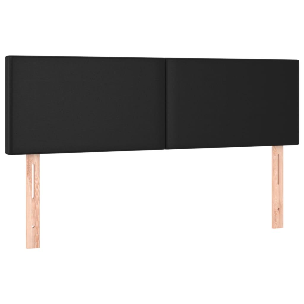 vidaXL Κρεβάτι Boxspring με Στρώμα Μαύρο 140x190εκ.από Συνθετικό Δέρμα