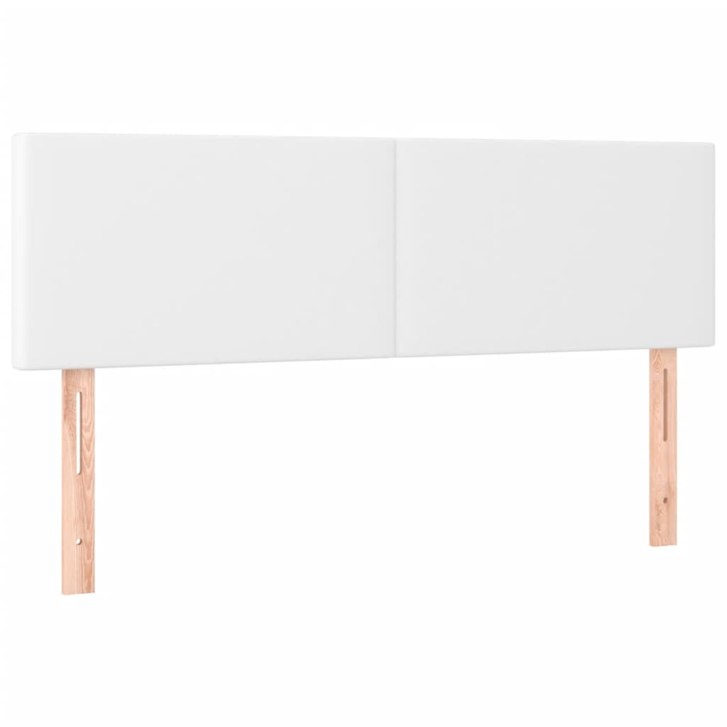 vidaXL Κρεβάτι Boxspring με Στρώμα Λευκό 140x190εκ.από Συνθετικό Δέρμα