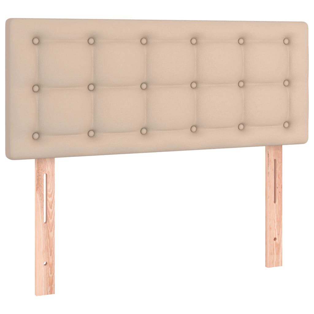 vidaXL Κρεβάτι Boxspring με Στρώμα Καπουτσίνο 90x200εκ.από Συνθ. Δέρμα