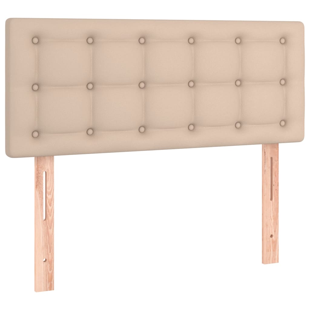 vidaXL Κρεβάτι Boxspring με Στρώμα Καπουτσίνο 120x200εκ.από Συνθ.Δέρμα