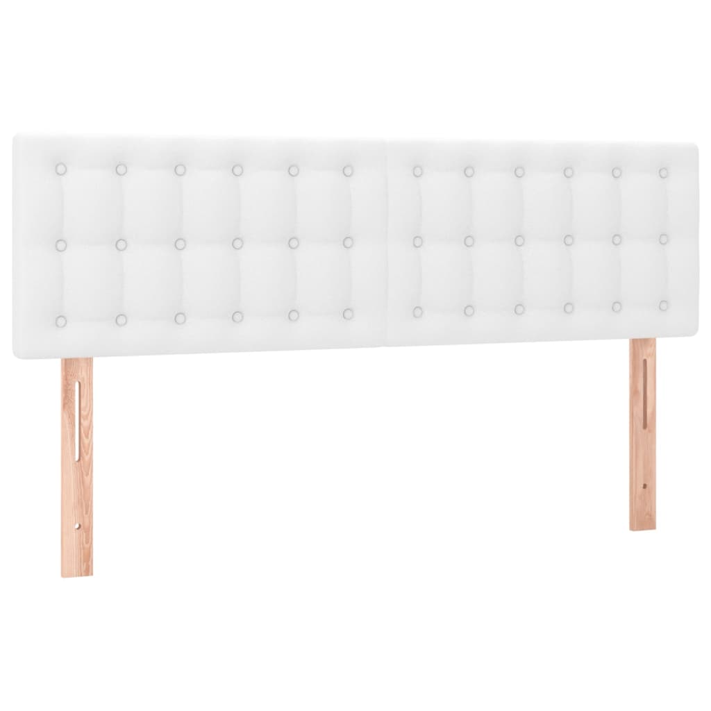 vidaXL Κρεβάτι Boxspring με Στρώμα Λευκό 140x190εκ.από Συνθετικό Δέρμα
