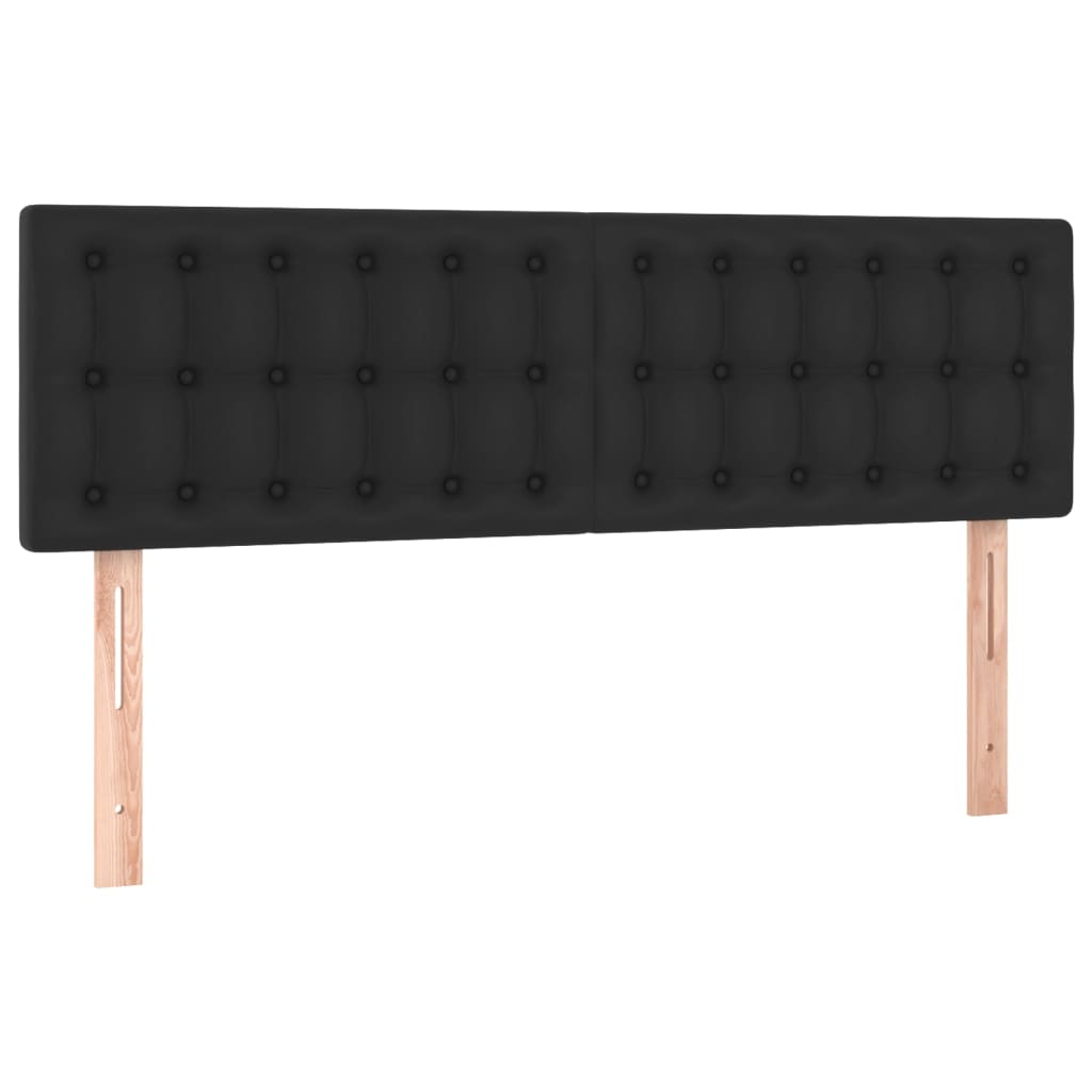 vidaXL Κρεβάτι Boxspring με Στρώμα Μαύρο 140x200εκ.από Συνθετικό Δέρμα