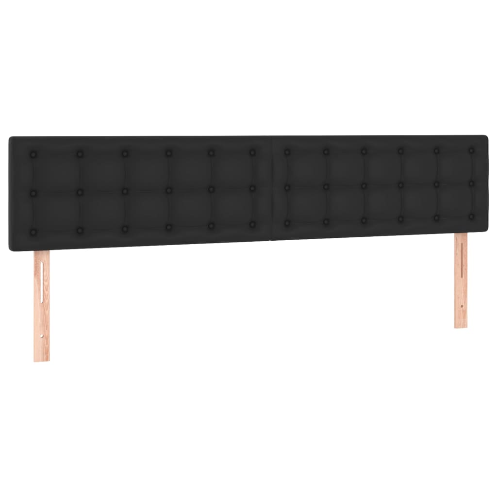 vidaXL Κρεβάτι Boxspring με Στρώμα Μαύρο 160x200εκ.από Συνθετικό Δέρμα