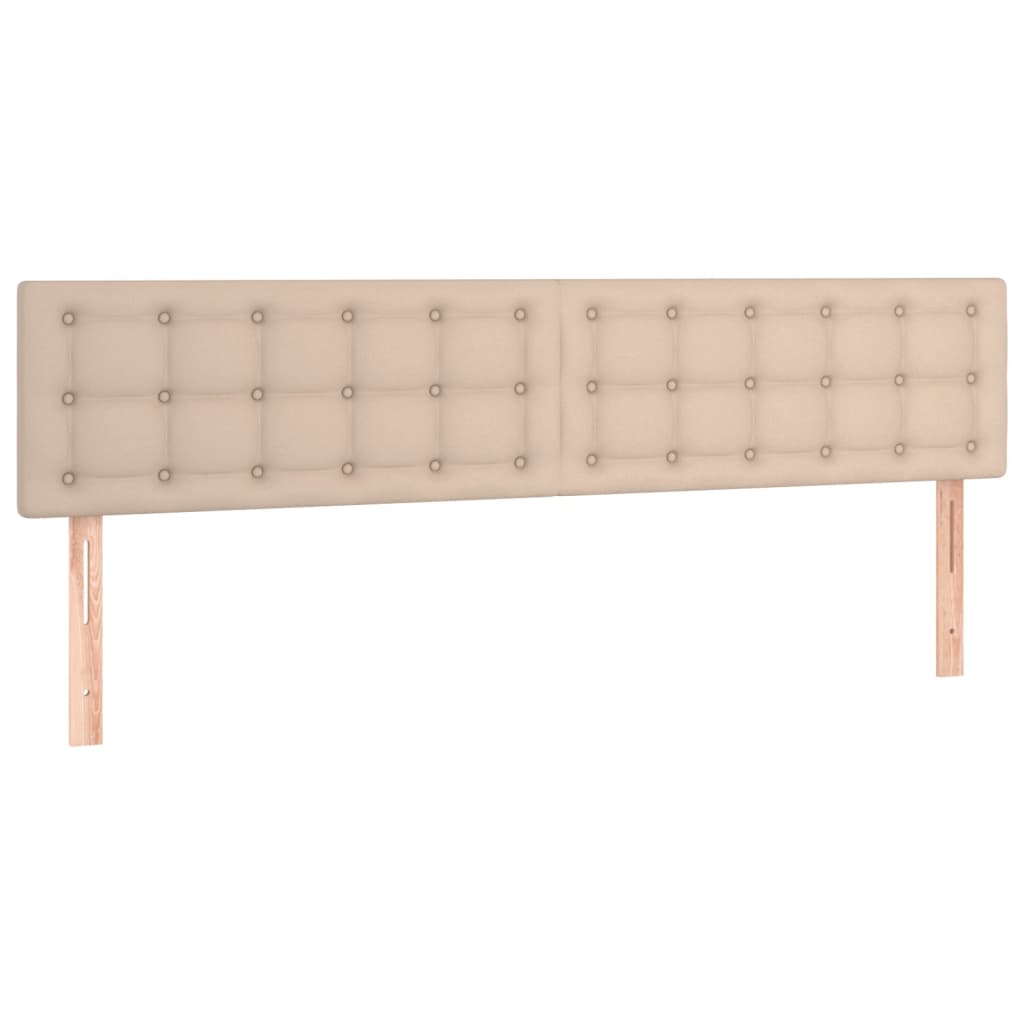 vidaXL Κρεβάτι Boxspring με Στρώμα Καπουτσίνο 200x200εκ.από Συνθ.Δέρμα