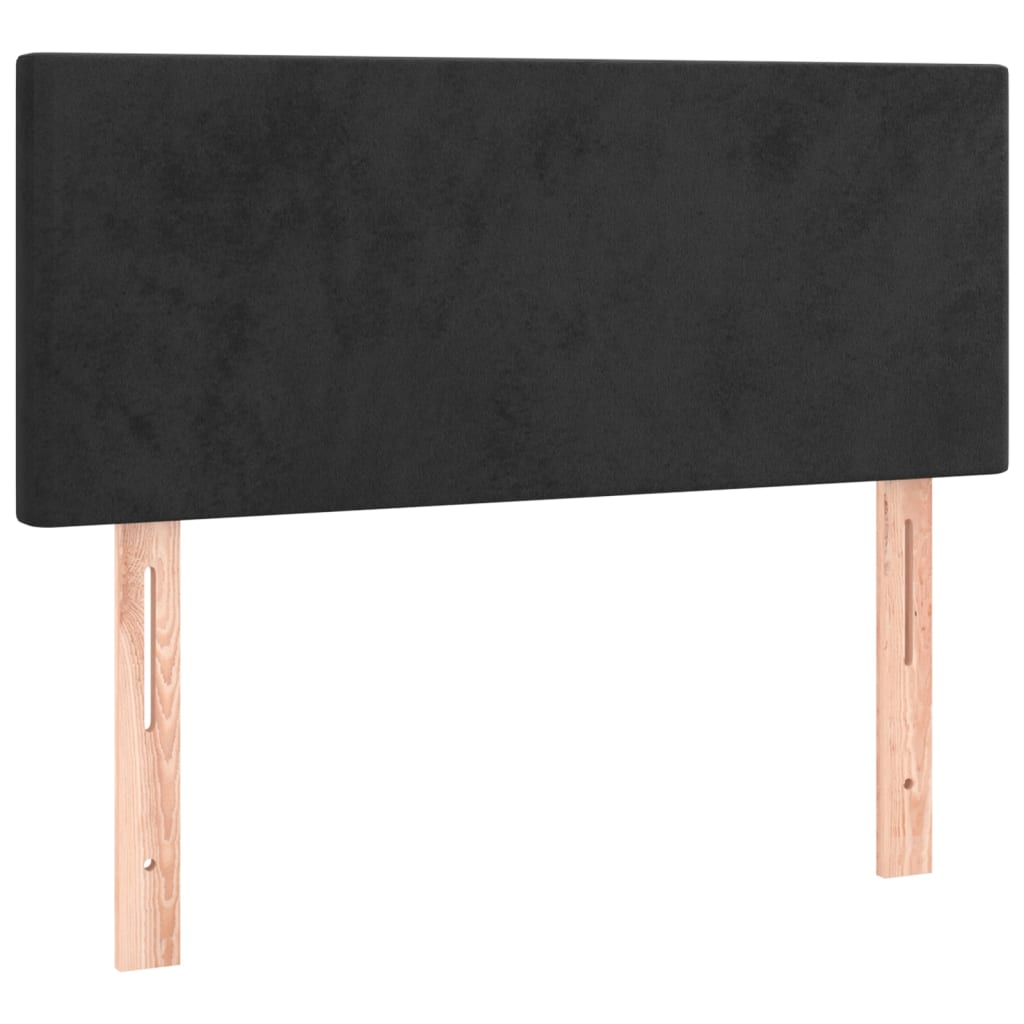 vidaXL Κρεβάτι Boxspring με Στρώμα Μαύρο 90x200 εκ. Βελούδινο