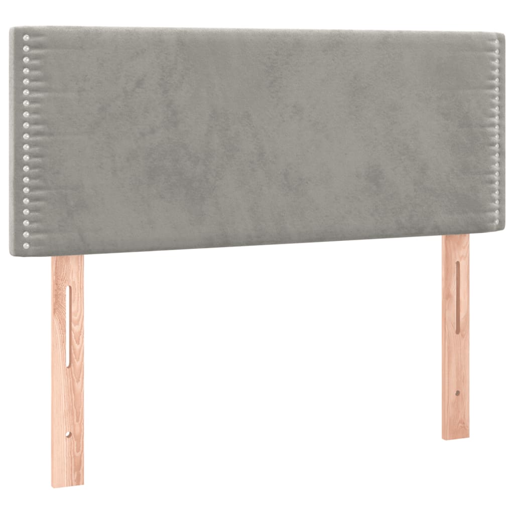 vidaXL Κρεβάτι Boxspring με Στρώμα Ανοιχτό Γκρι 100x200 εκ. Βελούδινο