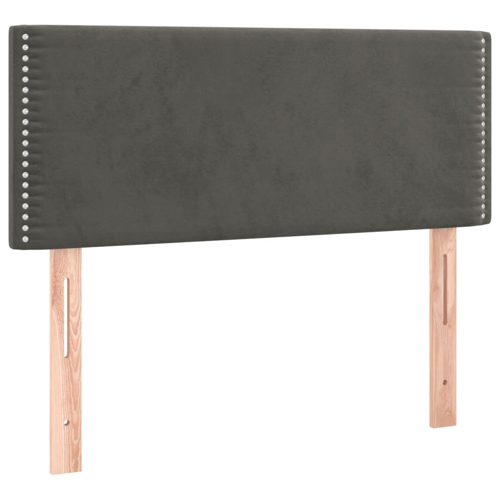 vidaXL Κρεβάτι Boxspring με Στρώμα Σκούρο Γκρι 100x200 εκ. Βελούδινο