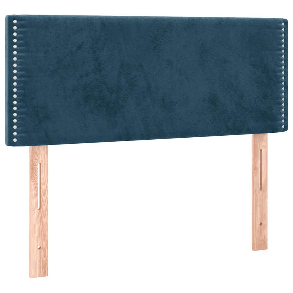 vidaXL Κρεβάτι Boxspring με Στρώμα Σκούρο Μπλε 120x200 εκ. Βελούδινο