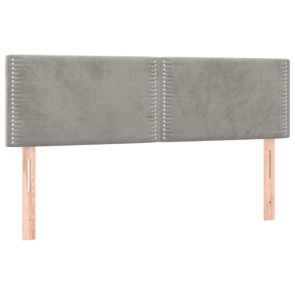 vidaXL Κρεβάτι Boxspring με Στρώμα Ανοιχτό Γκρι 140x200 εκ. Βελούδινο