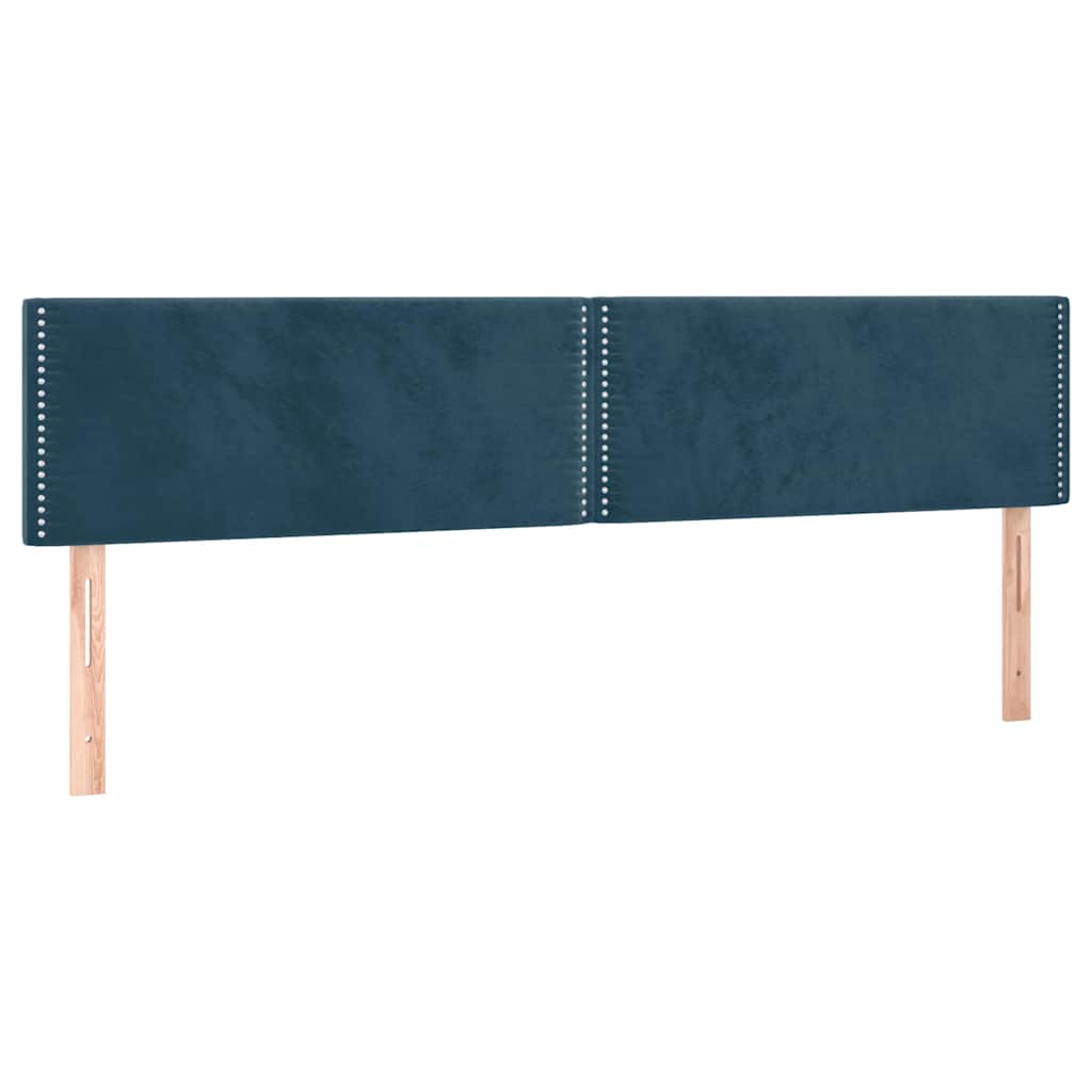 vidaXL Κρεβάτι Boxspring με Στρώμα Σκούρο Μπλε 180x200 εκ. Βελούδινο