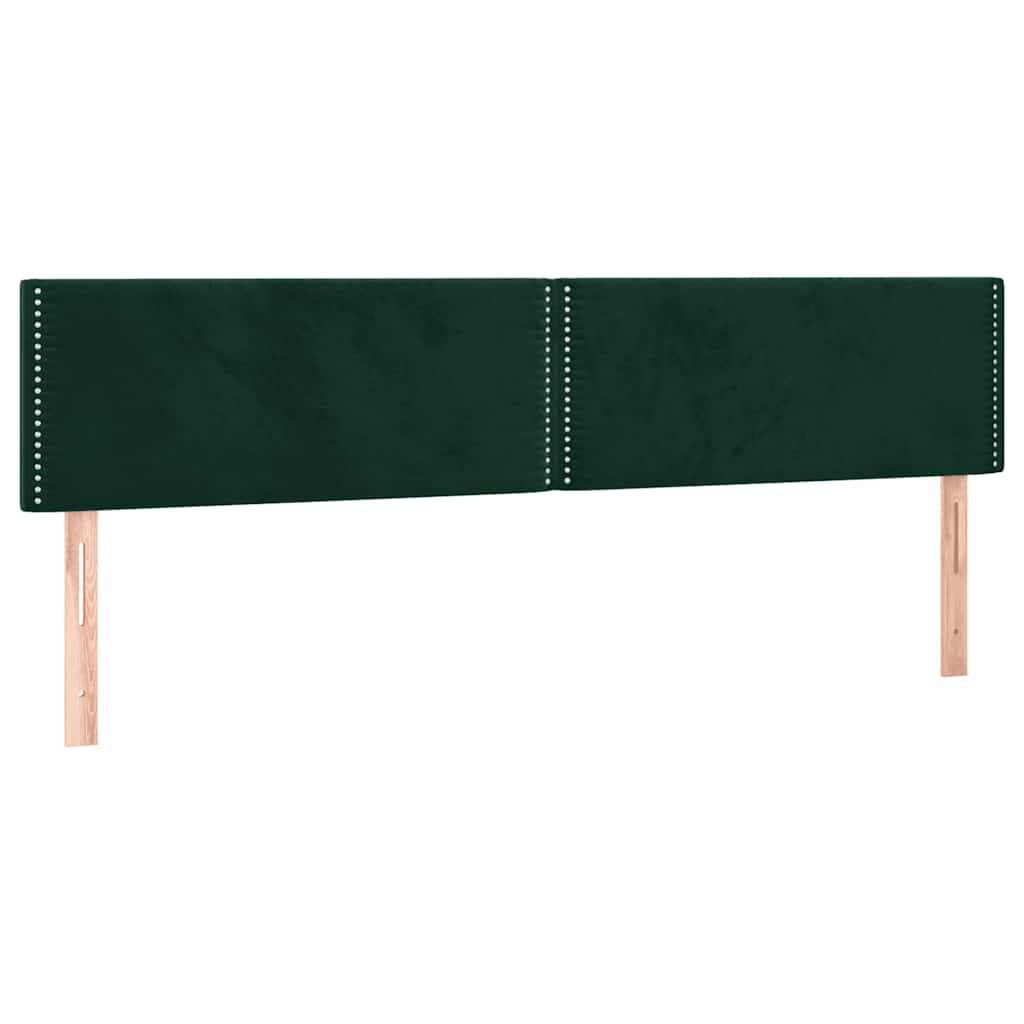 vidaXL Κρεβάτι Boxspring με Στρώμα Σκούρο Πράσινο 200x200εκ. Βελούδινο