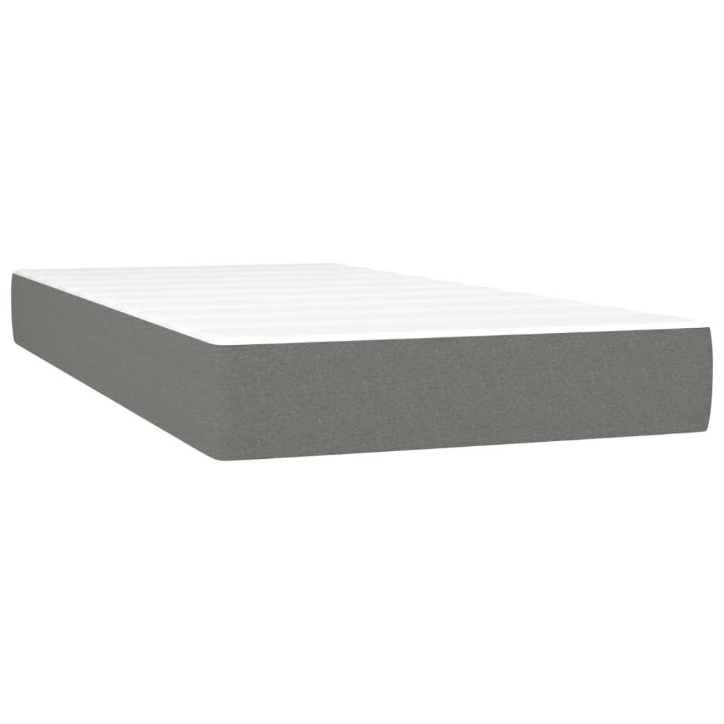 vidaXL Κρεβάτι Boxspring με Στρώμα Σκούρο Γκρι 90x190 εκ. Βελούδινο