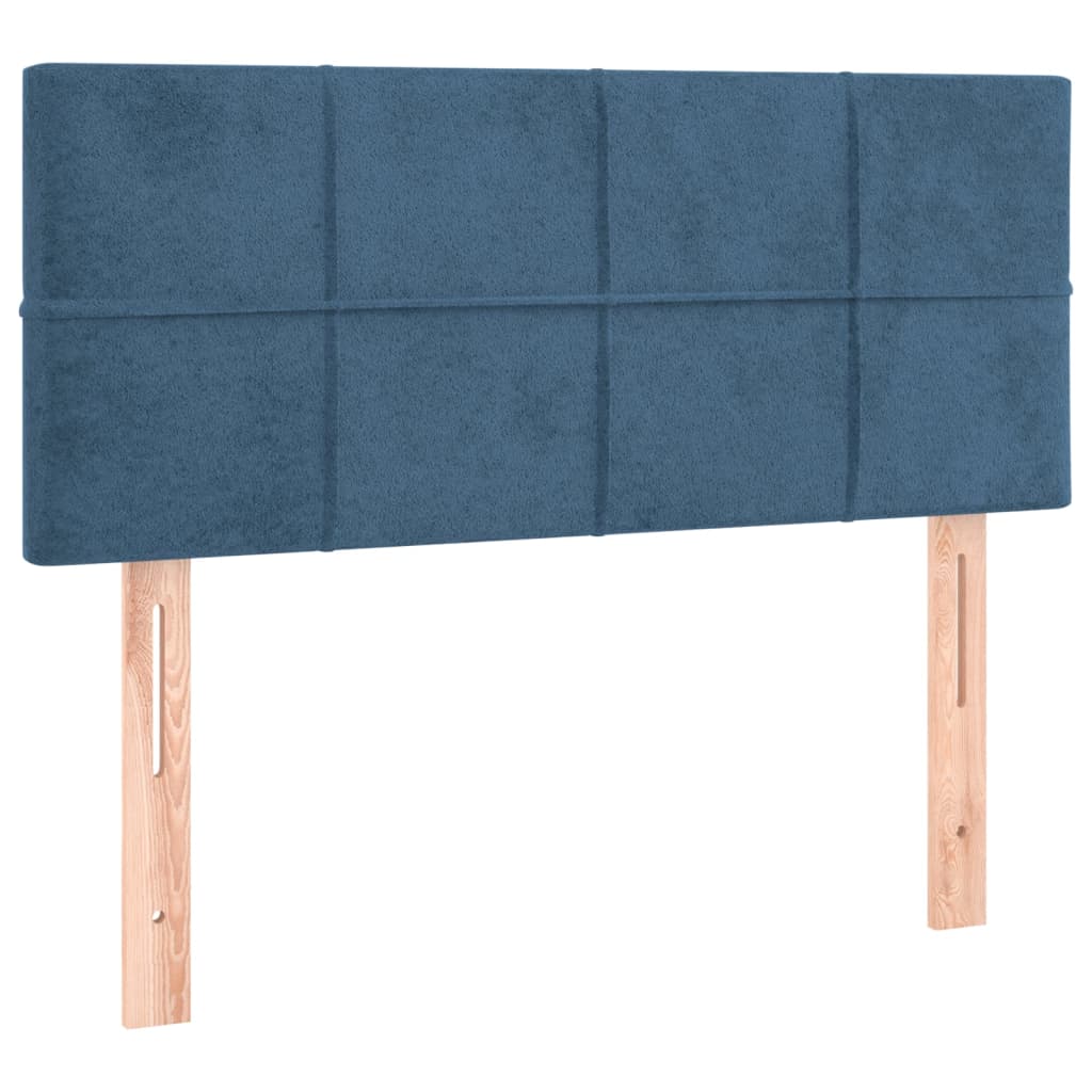 vidaXL Κρεβάτι Boxspring με Στρώμα Σκούρο Μπλε 90x190 εκ. Βελούδινο