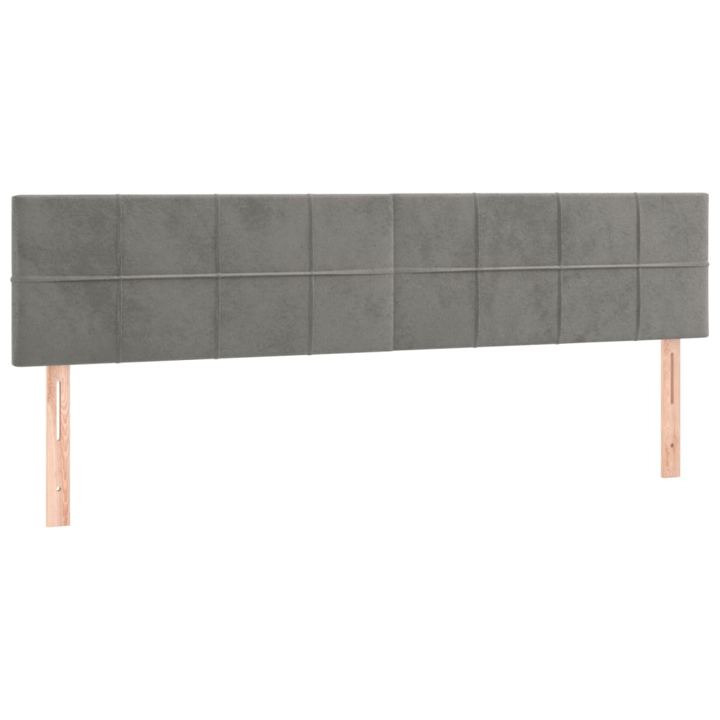 vidaXL Κρεβάτι Boxspring με Στρώμα Ανοιχτό Γκρι 160x200 εκ. Βελούδινο