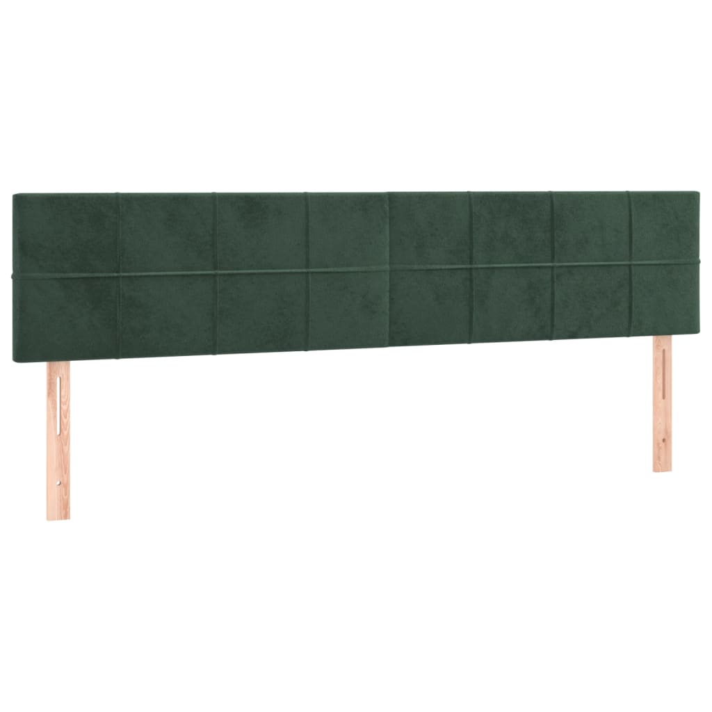 vidaXL Κρεβάτι Boxspring με Στρώμα Σκούρο Πράσινο 180x200εκ. Βελούδινο