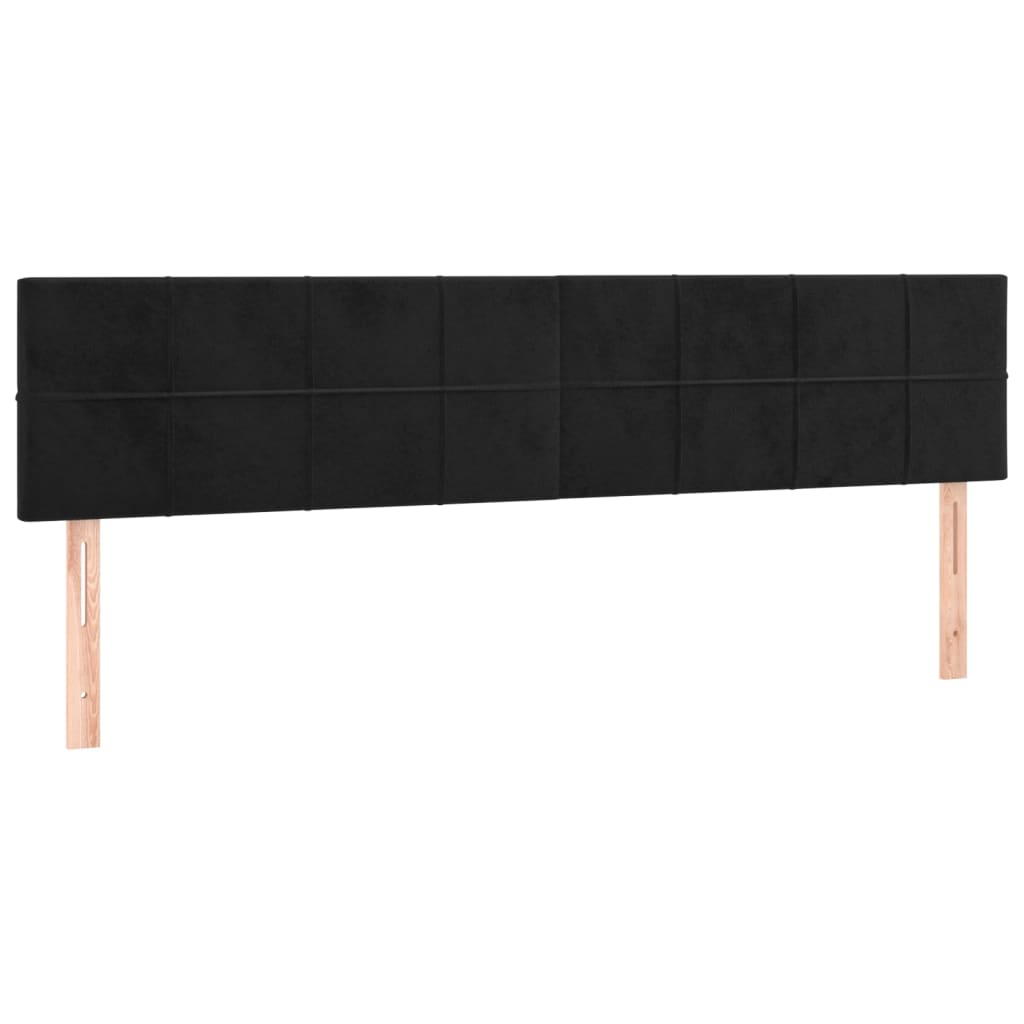 vidaXL Κρεβάτι Boxspring με Στρώμα Μαύρο 200x200 εκ. Βελούδινο