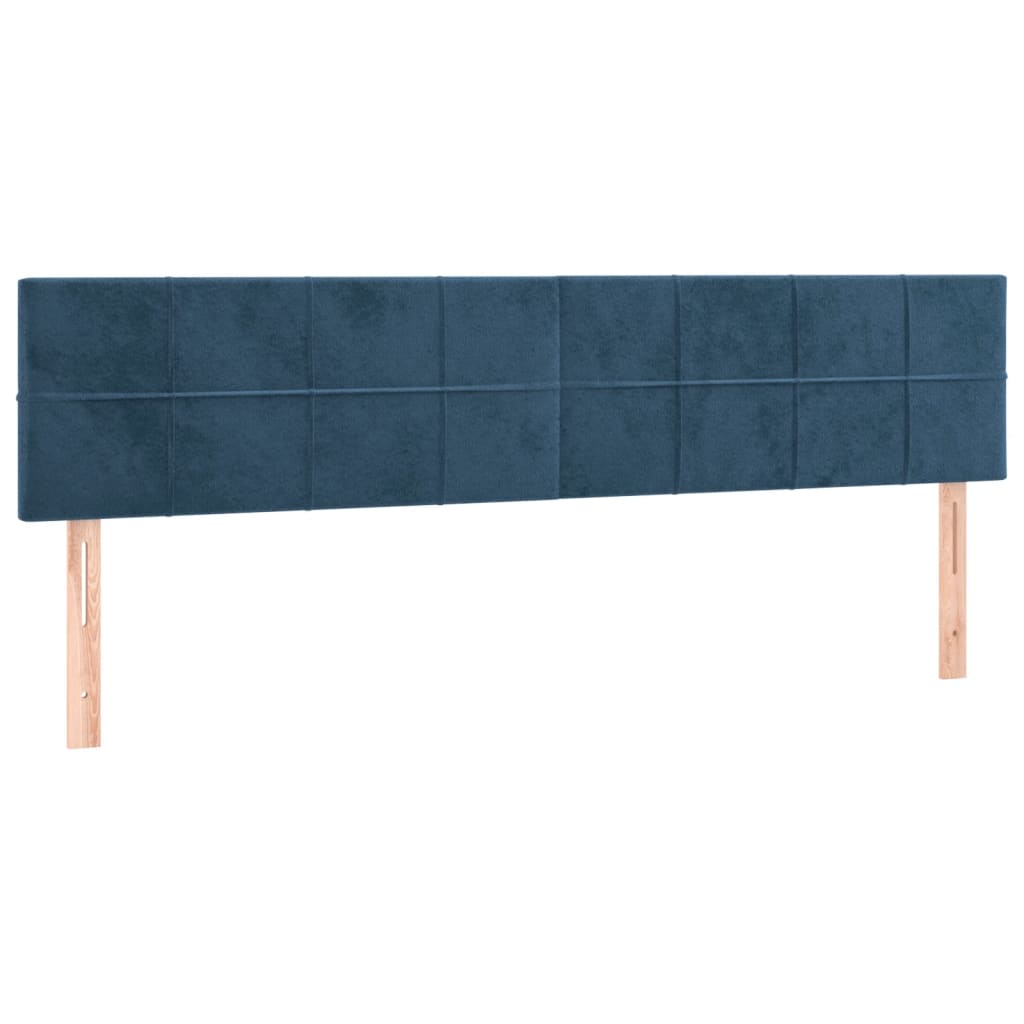 vidaXL Κρεβάτι Boxspring με Στρώμα Σκούρο Μπλε 200x200 εκ. Βελούδινο