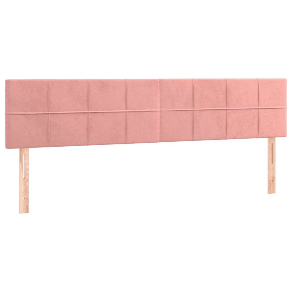 vidaXL Κρεβάτι Boxspring με Στρώμα Ροζ 200x200 εκ. Βελούδινο