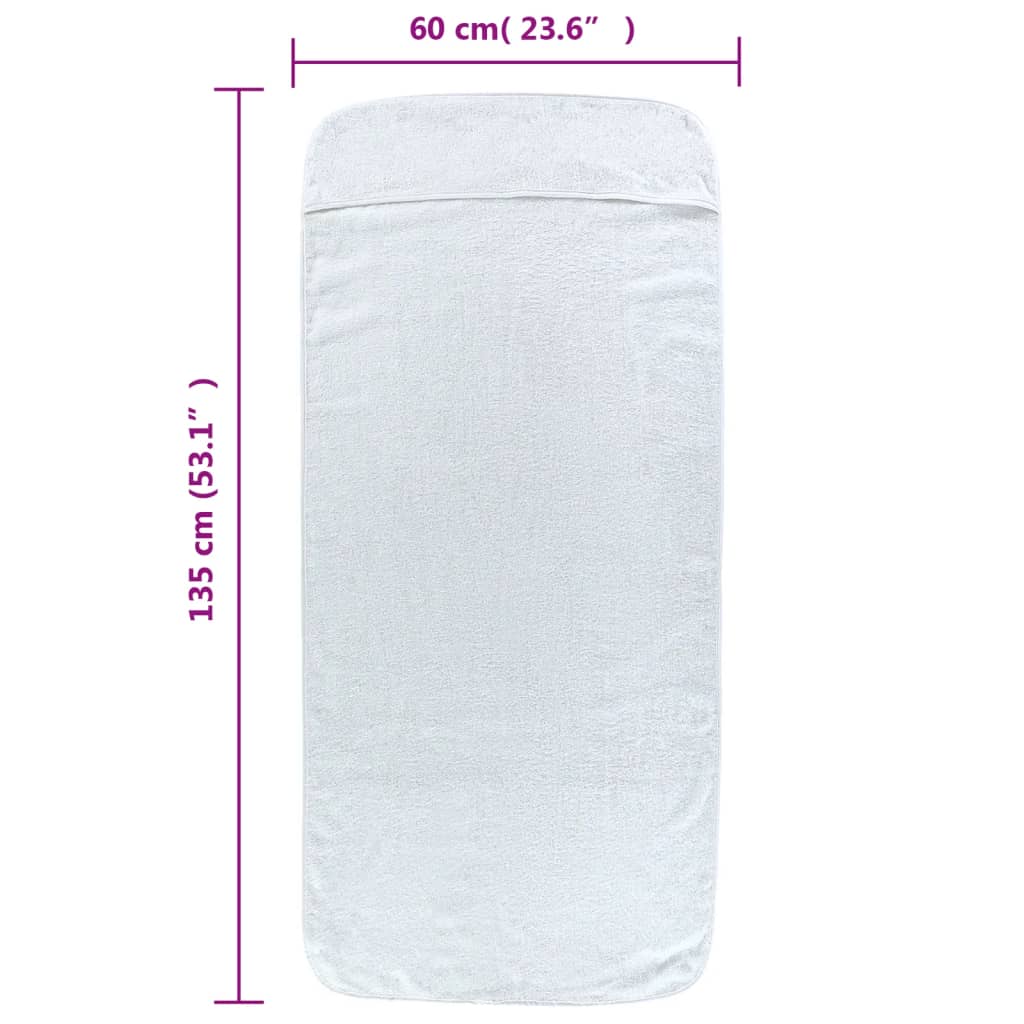 vidaXL Πετσέτες Θαλάσσης 4 τεμ. Λευκές 60 x 135 εκ. Ύφασμα 400 GSM
