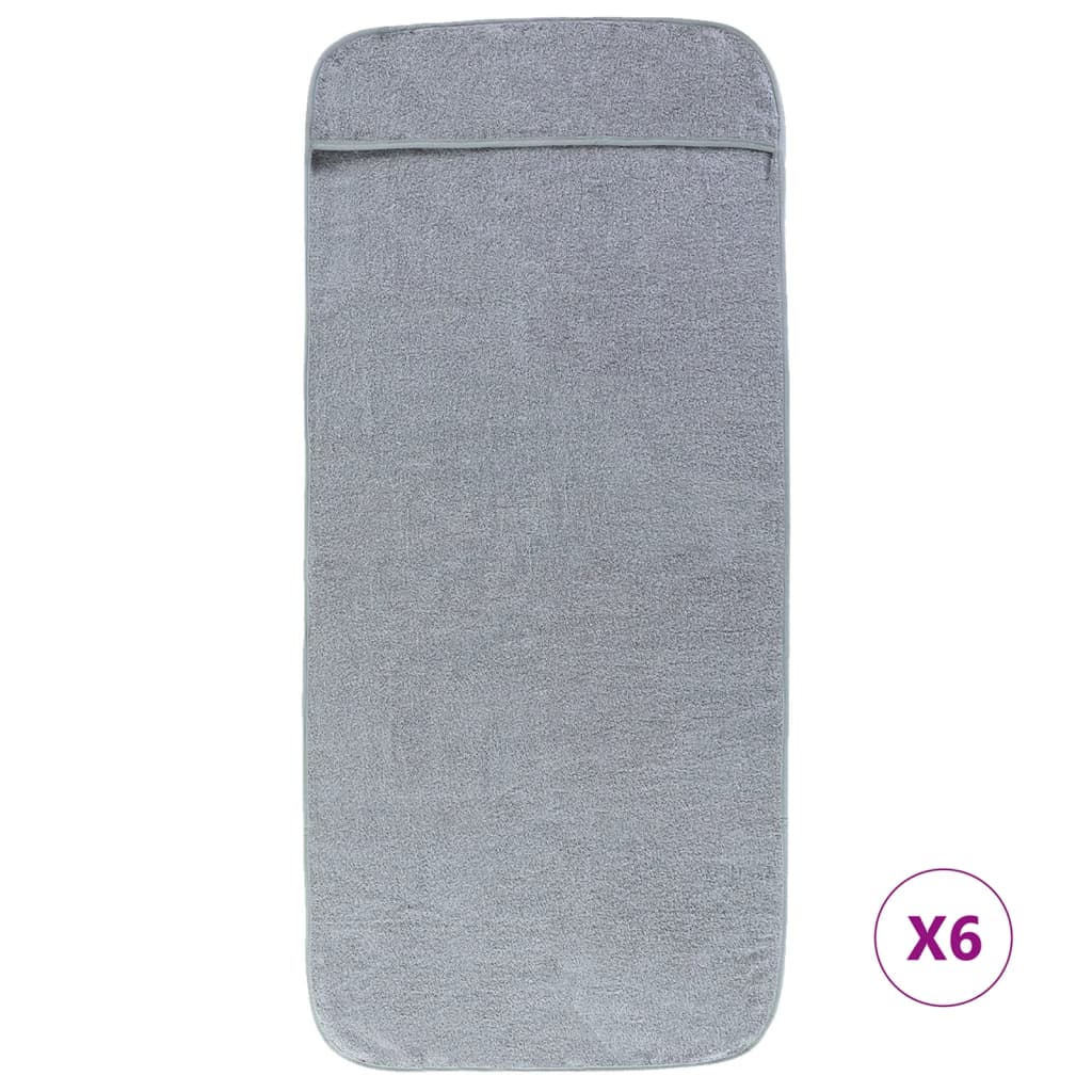 vidaXL Πετσέτες Θαλάσσης 6 τεμ. Γκρι 60 x 135 εκ. Ύφασμα 400 GSM