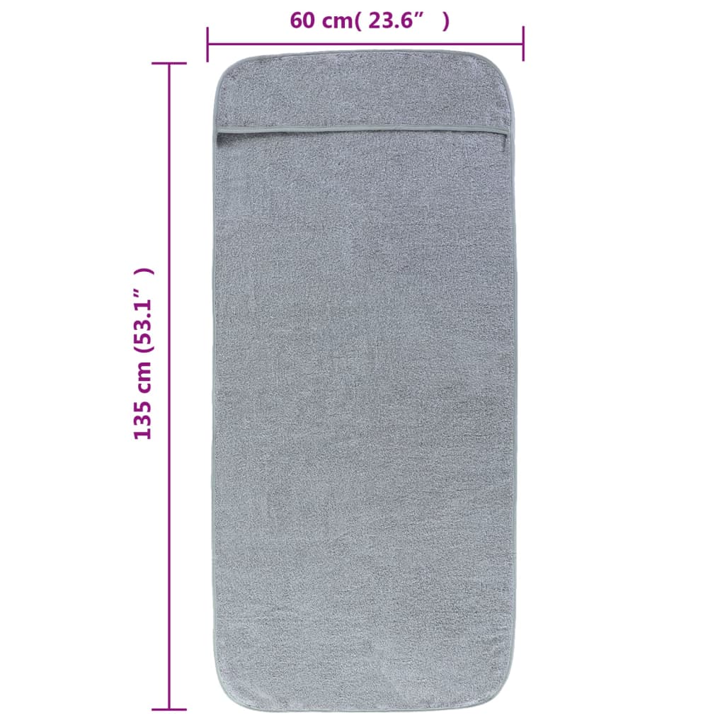 vidaXL Πετσέτες Θαλάσσης 6 τεμ. Γκρι 60 x 135 εκ. Ύφασμα 400 GSM
