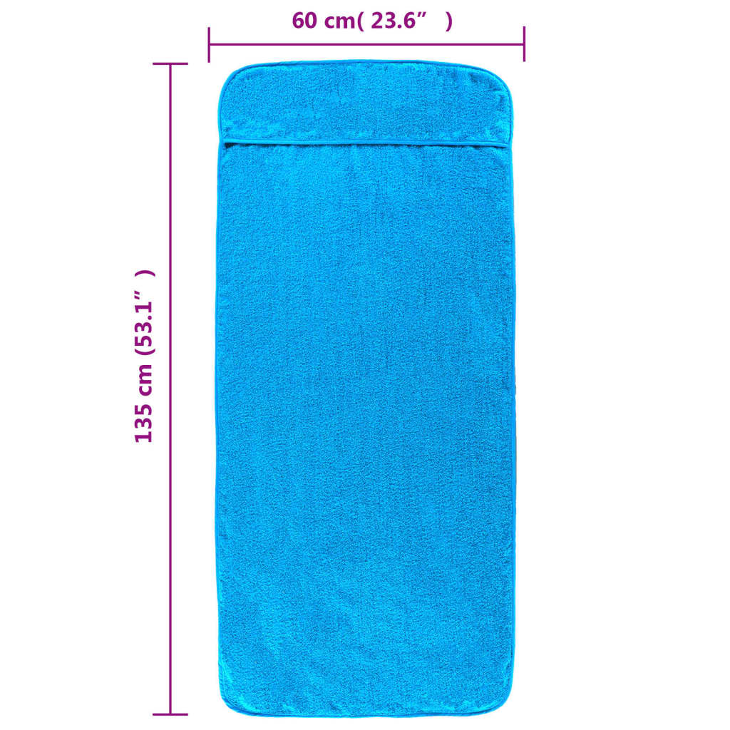 vidaXL Πετσέτες Θαλάσσης 4 τεμ. Τιρκουάζ 60 x 135 εκ. Ύφασμα 400 GSM