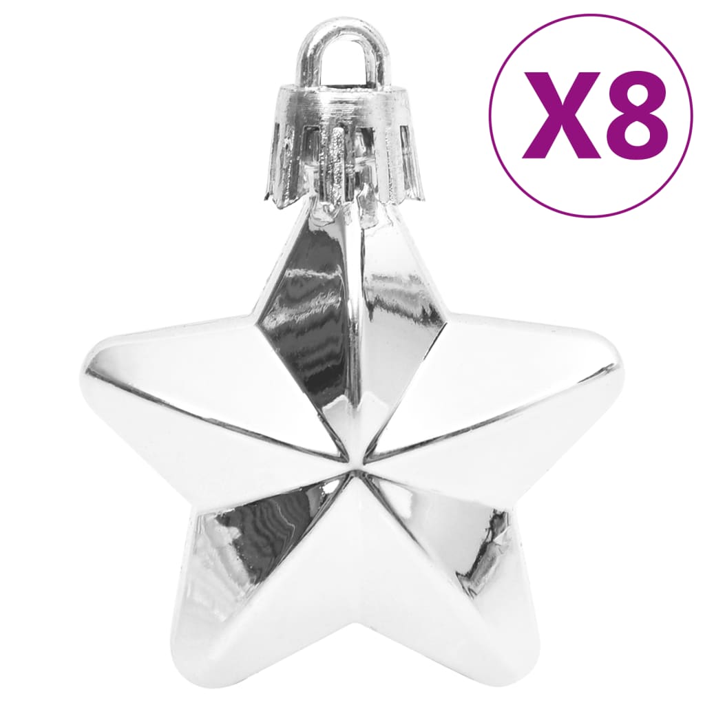 vidaXL Σετ Μπάλες Χριστουγεννιάτικες 111τεμ Ασημένιες από Πολυστυρένιο