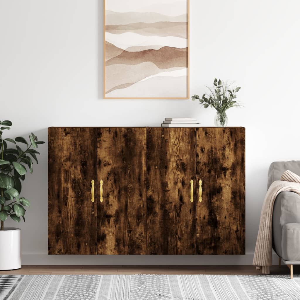 vidaXL Ντουλάπια Τοίχου 2 τεμ. Καπνιστή Δρυς 69,5 x 34 x 90 εκ.