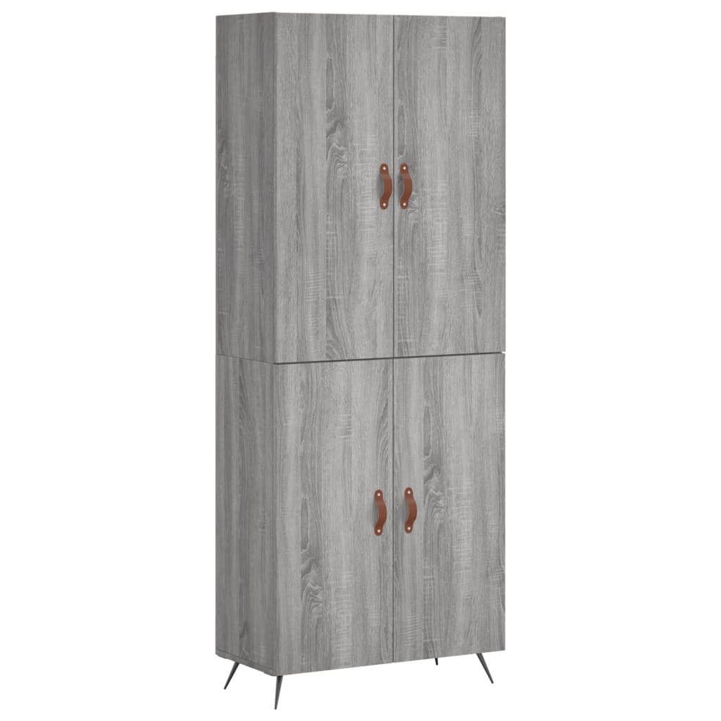 vidaXL Ντουλάπι Γκρι Sonoma 69,5 x 34 x 180 εκ. Επεξεργασμένο Ξύλο