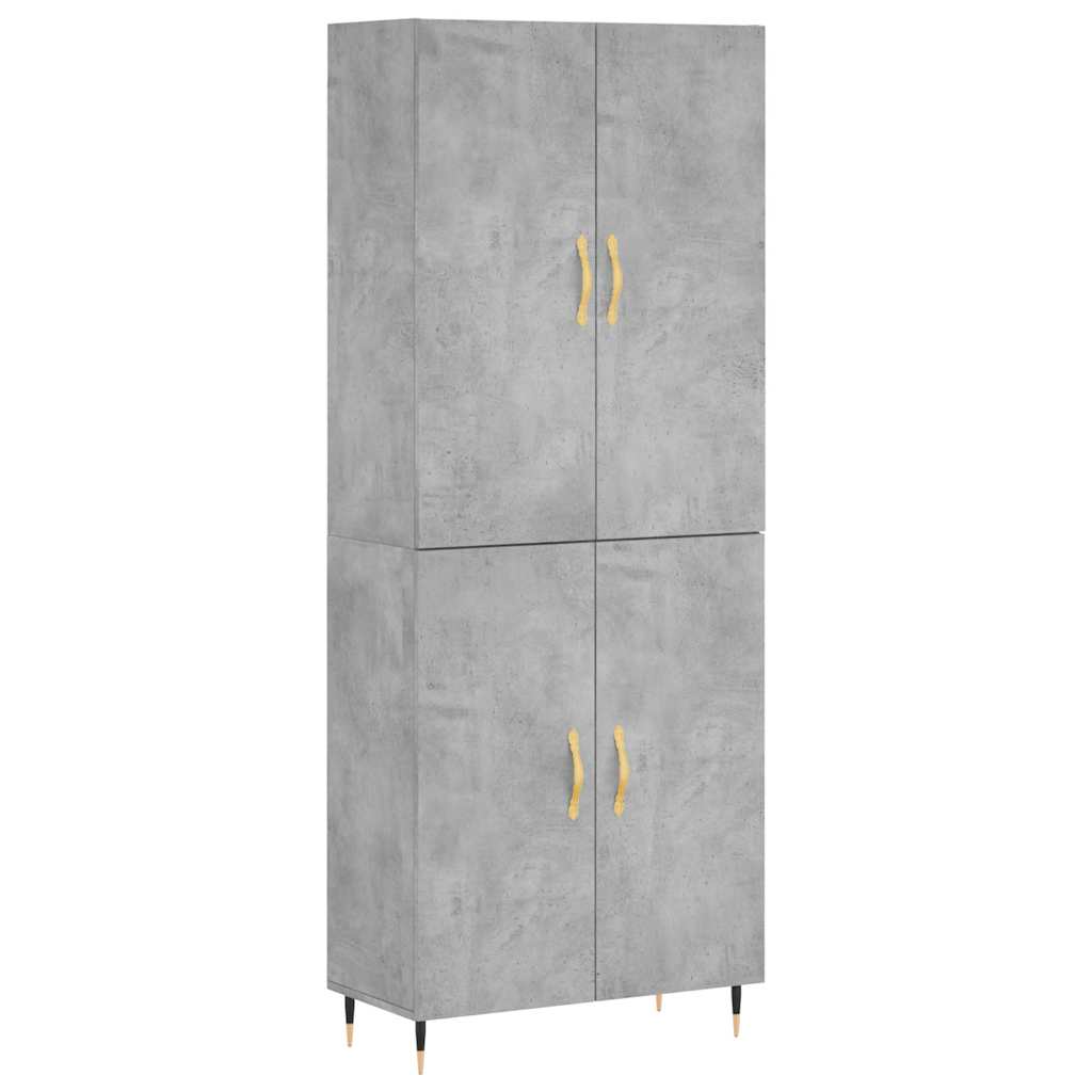 vidaXL Ντουλάπι Γκρι Σκυροδέματος 69,5x34x180 εκ. Επεξεργασμένο Ξύλο