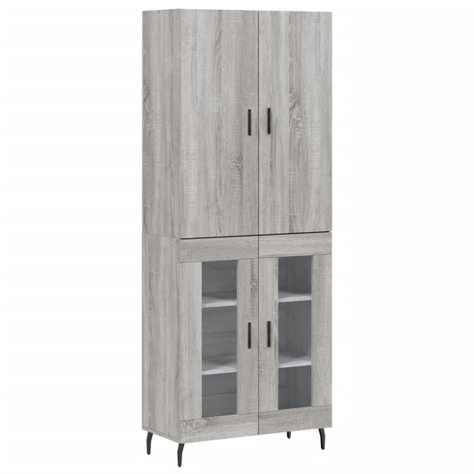 vidaXL Ντουλάπι Γκρι Sonoma 69,5 x 34 x 180 εκ. Επεξεργασμένο Ξύλο