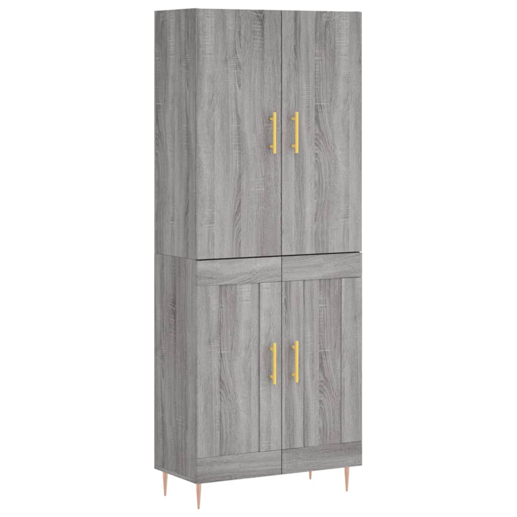 vidaXL Ντουλάπι Γκρι Sonoma 69,5 x 34 x 180 εκ. Επεξεργασμένο Ξύλο