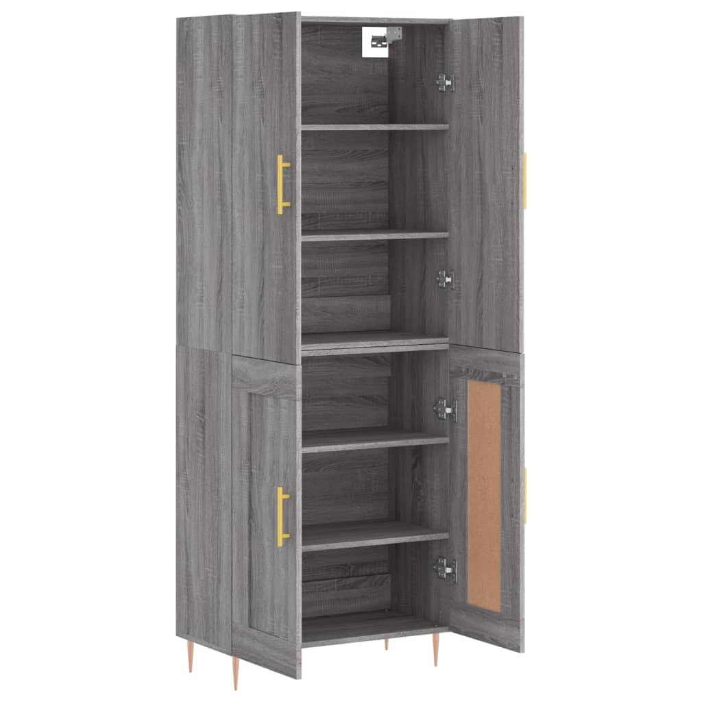 vidaXL Ντουλάπι Γκρι Sonoma 69,5 x 34 x 180 εκ. Επεξεργασμένο Ξύλο