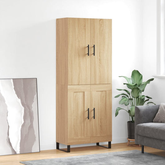 vidaXL Ντουλάπι Sonoma δρυς 69,5 x 34 x 180 εκ. από Επεξεργασμένο Ξύλο