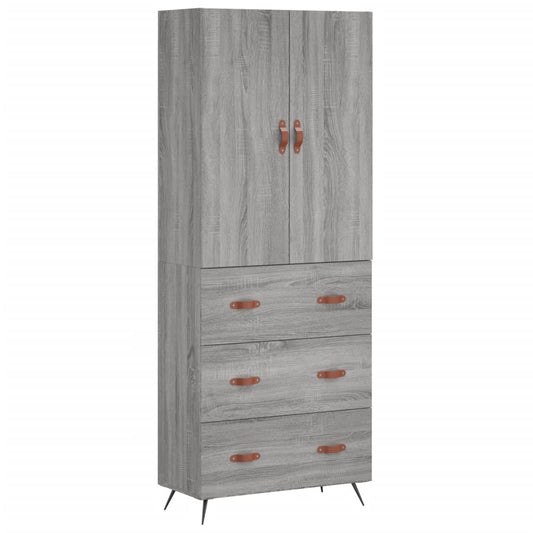 vidaXL Ντουλάπι Γκρι Sonoma 69,5 x 34 x 180 εκ. Επεξεργασμένο Ξύλο