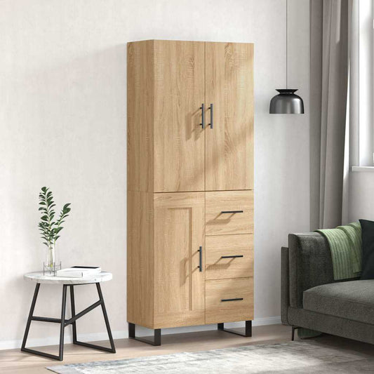 vidaXL Ντουλάπι Sonoma δρυς 69,5 x 34 x 180 εκ. από Επεξεργασμένο Ξύλο