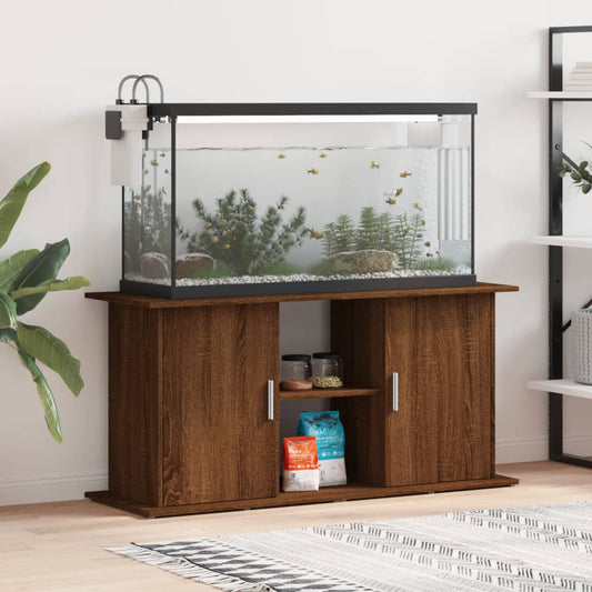 vidaXL Βάση Ενυδρείου Καφέ Δρυς 121x41x58 εκ. από Επεξεργασμένο Ξύλο