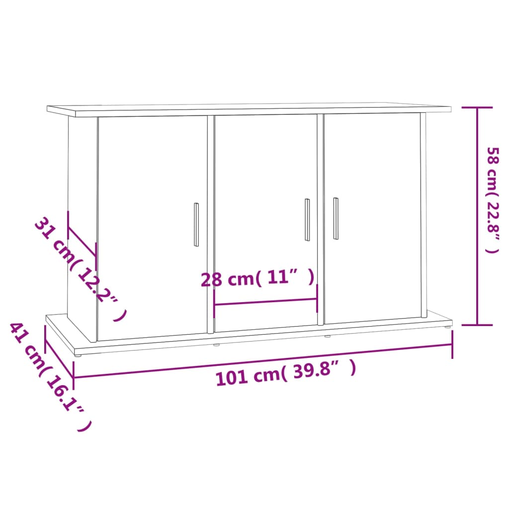 vidaXL Βάση Ενυδρείου Γκρι Sonoma 101x41x58 εκ. από Επεξεργασμένο Ξύλο