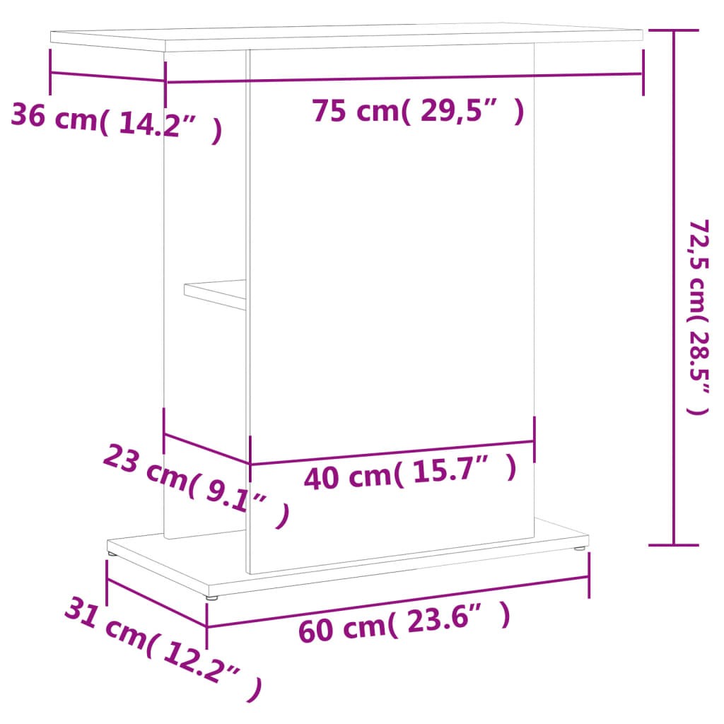 vidaXL Βάση Ενυδρείου Γκρι Sonoma 75x36x72,5 εκ. Επεξεργασμένο Ξύλο