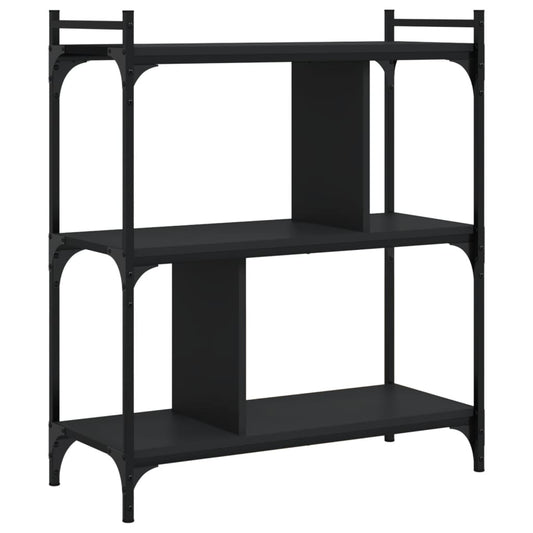 vidaXL Βιβλιοθήκη 3 Επιπέδων Μαύρη 76 x 32 x 88 εκ. από Επεξεργ. Ξύλο
