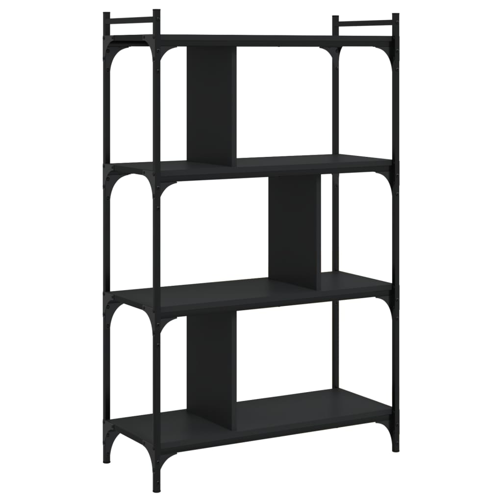 vidaXL Βιβλιοθήκη 4 Επιπέδων Μαύρη 76 x 32 x 123 εκ. από Επεξεργ. Ξύλο