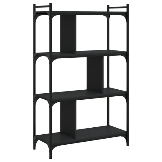 vidaXL Βιβλιοθήκη 4 Επιπέδων Μαύρη 76 x 32 x 123 εκ. από Επεξεργ. Ξύλο
