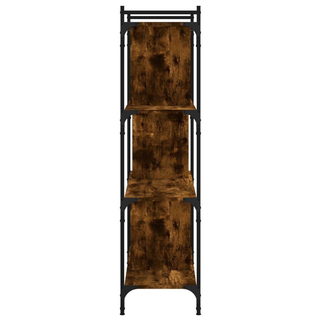vidaXL Βιβλιοθήκη 4 Επιπέδων Καπνιστή Δρυς 76x32x123 εκ. Επεξ. Ξύλο