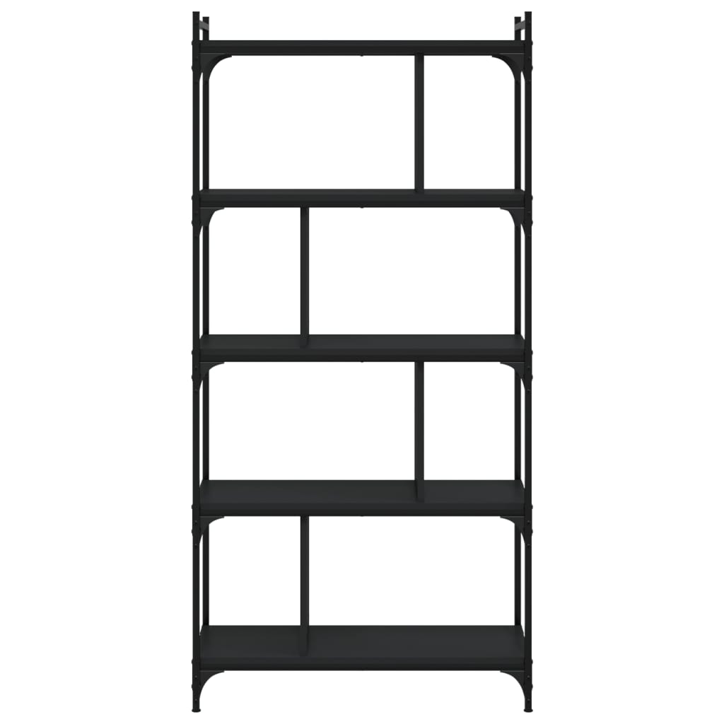 vidaXL Βιβλιοθήκη 5 Επιπέδων Μαύρη 76x32x158 εκ. Επεξεργασμένο Ξύλο